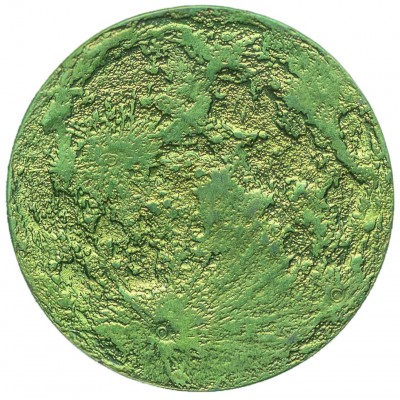 TRUE MOON GREEN DREAM (small) Niobium Multicolor Coin Round High relief 3D effect 